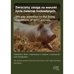 Plakat A1 Zwracamy uwagę na warunki życia zwierząt hodowlanych