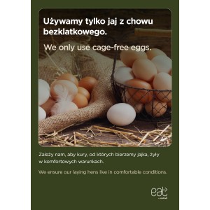 Plakat A1 Używamy tylko jaj z chowu bezklatkowego