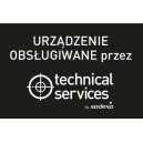 Naklejka urz. obsługiwane przez technical services