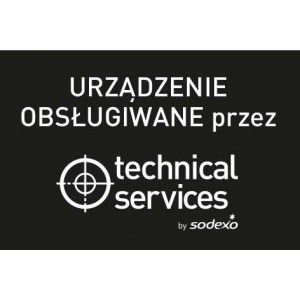 Naklejka urz. obsługiwane przez technical services