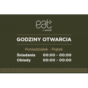 Tabliczka z godzinami otwarcia ze śniadaniami